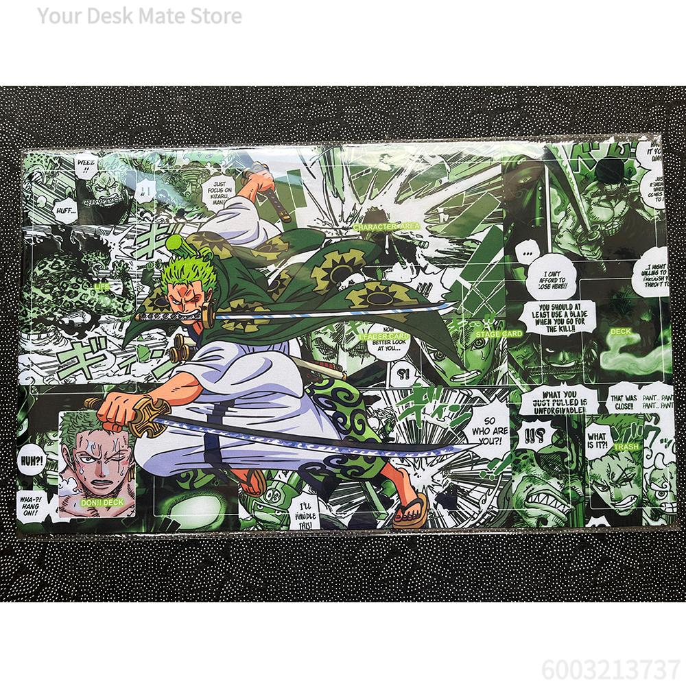 OPCG One Piece Playmat Luffy Law Zoro Ace Perona Trading Card Game Mat Dedicated Card Play Against Table Mat