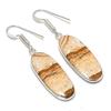 Natural Picture Jasper Gemstone Handmade 925 Sterling Silver Earring 1.81" AE-11489