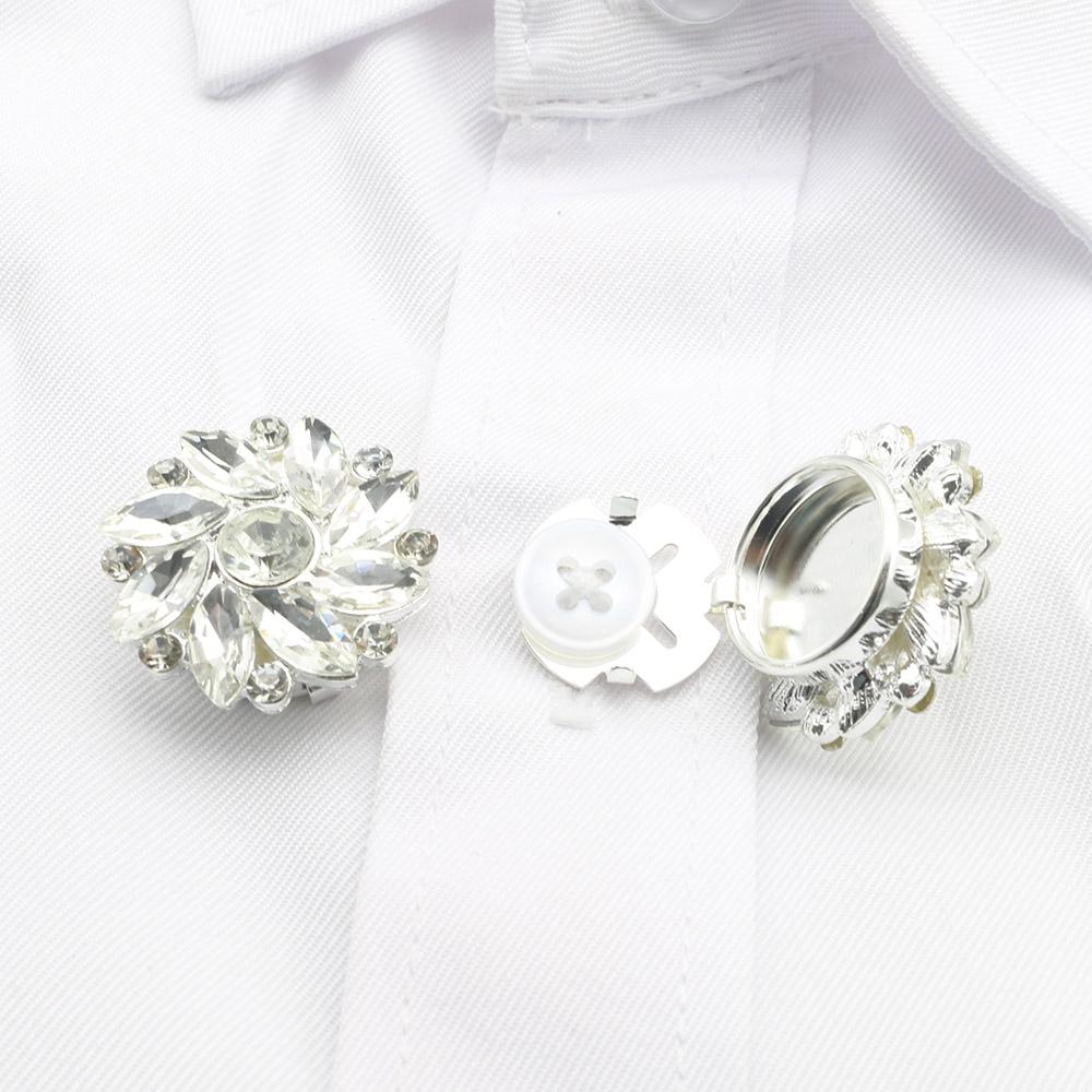Top Selling 2 pieces of 26MM Clothing With Cufflinks, Women's Temperament Shirt, Formal Dress Cufflinks, Simple Rhinestone Cuffl