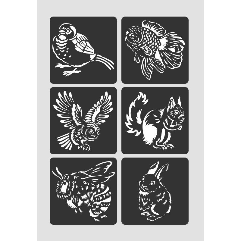 4/6pcs/set Floral Butterfly Stencil Templates for Scrapbook Wall Small Creative Design DIY Decor Stencils for Painting and Decor