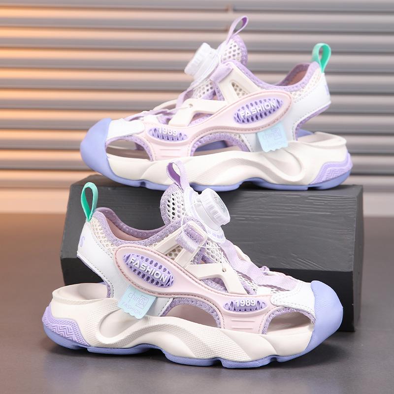Sandals Sports Sandals Classmate Beach Sandals Summer Boys and Girls Students Outdoor Walking Casual Button Shoes