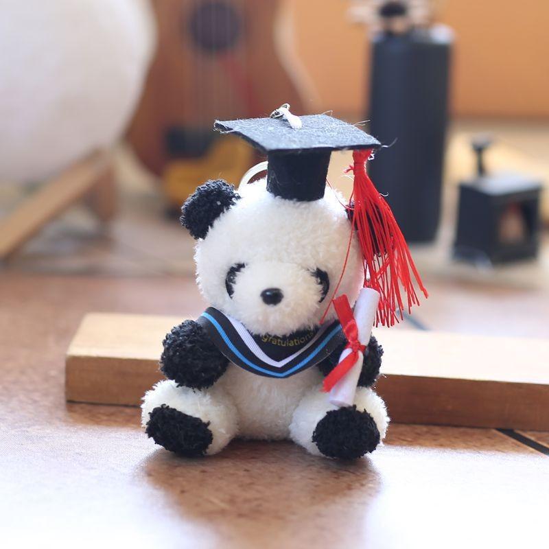 

Plush Panda Graduation Pendant Bag Hanging Decoration Keychain Dolls Animal красный