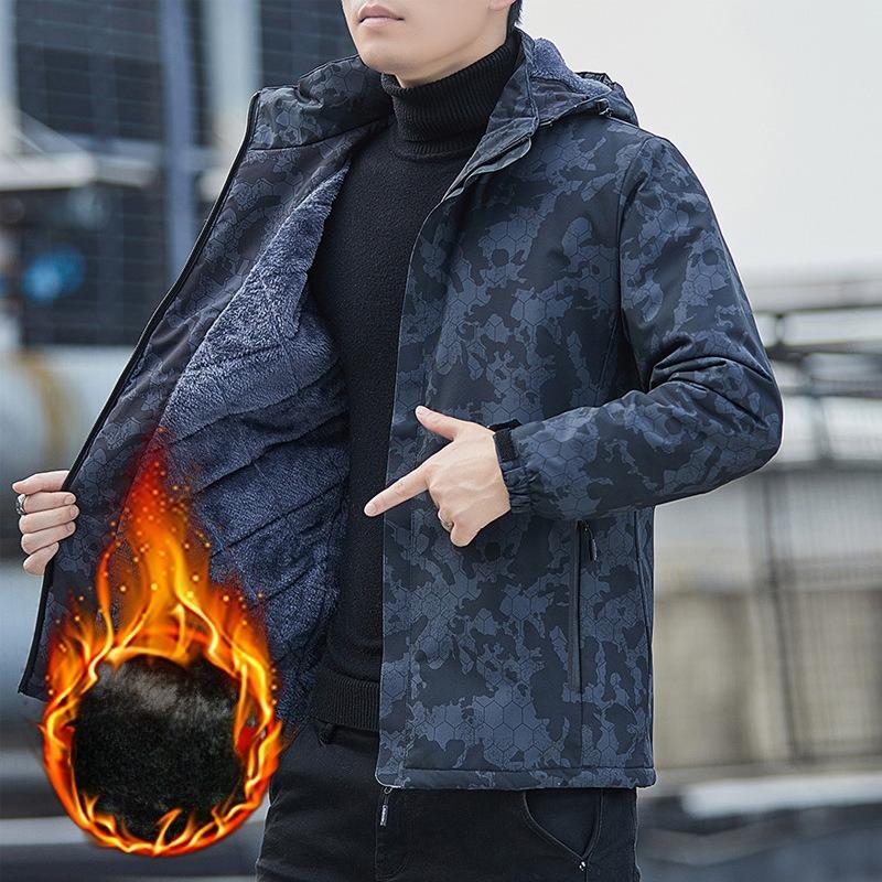 Outdoor Sports Couple Outfits Camouflage Jacket Men's Autumn and Winter Regular Velvet Windproof Mountaineering Suit Women's Jacket