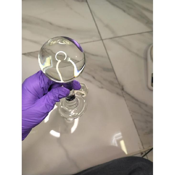 VaHpp Glass Anal Plug Round ball With handle Diameter 4.5/5.5/6cm Sex toy Anal masturbation Dilation Training Transparent Smooth