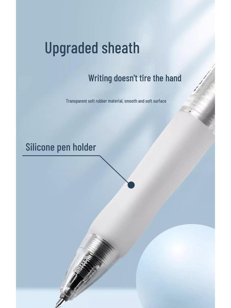 MG AGPK3558 Transparent Quick-Dry Click Pen, 0.5mm ST Nib - Perfect for Exams and Signatures