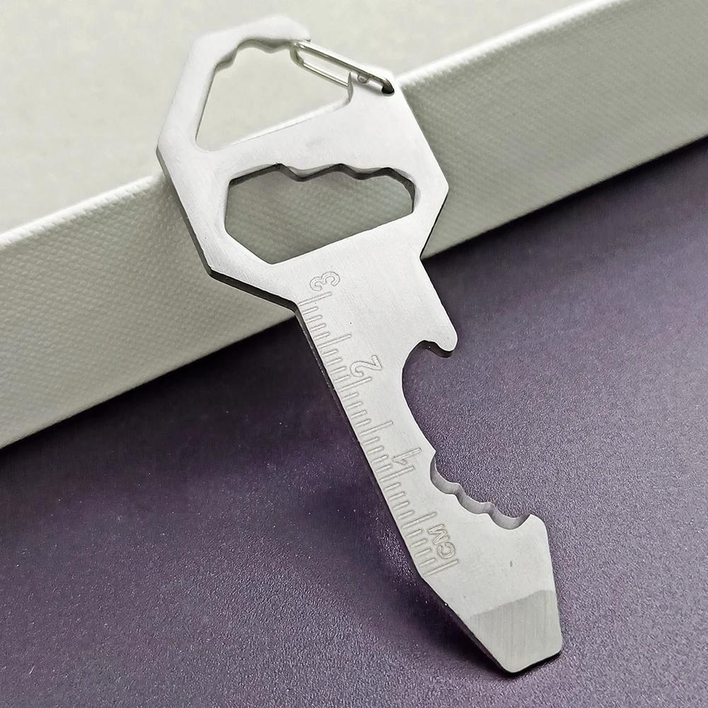 Creative Bottle Opener Keychain Outdoor Portable Multi-tool Men Women Car Motorcycle Key Chain Pendant Fast-Hanging Accessory