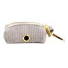 Light Gray Striped Corduroy Dog Collar and Leash Set for Outdoor Use