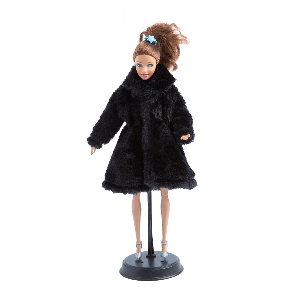 NK Multicolor 1 Pcs Long Sleeve Soft Fur Coat Tops Dress Winter Warm Wear Doll Clothes For 1/6 Doll Accessories Gift Toy JJ