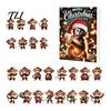 Holiday Box Christmas Monkey Advent Calendar, 24 Days Countdown Calendar with 2D Acrylic Collectible Figurine Ornament, Funny Animal Xmas Tree Hanging