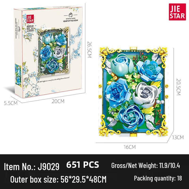 Eternal Flower Bouquet Building Blocks Pendant Compatible with LEGO DIY Ornaments Model Toys