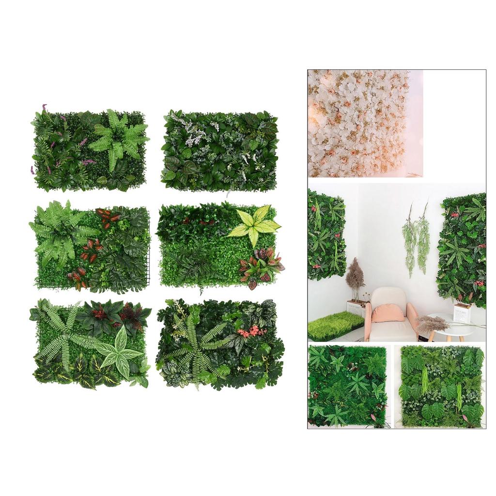 Plastic Grass Wall Panel Fence Simulation Decorative Leaves DIY 15.7x23.6inch Artificial Hedges Plants for Backyard Photography