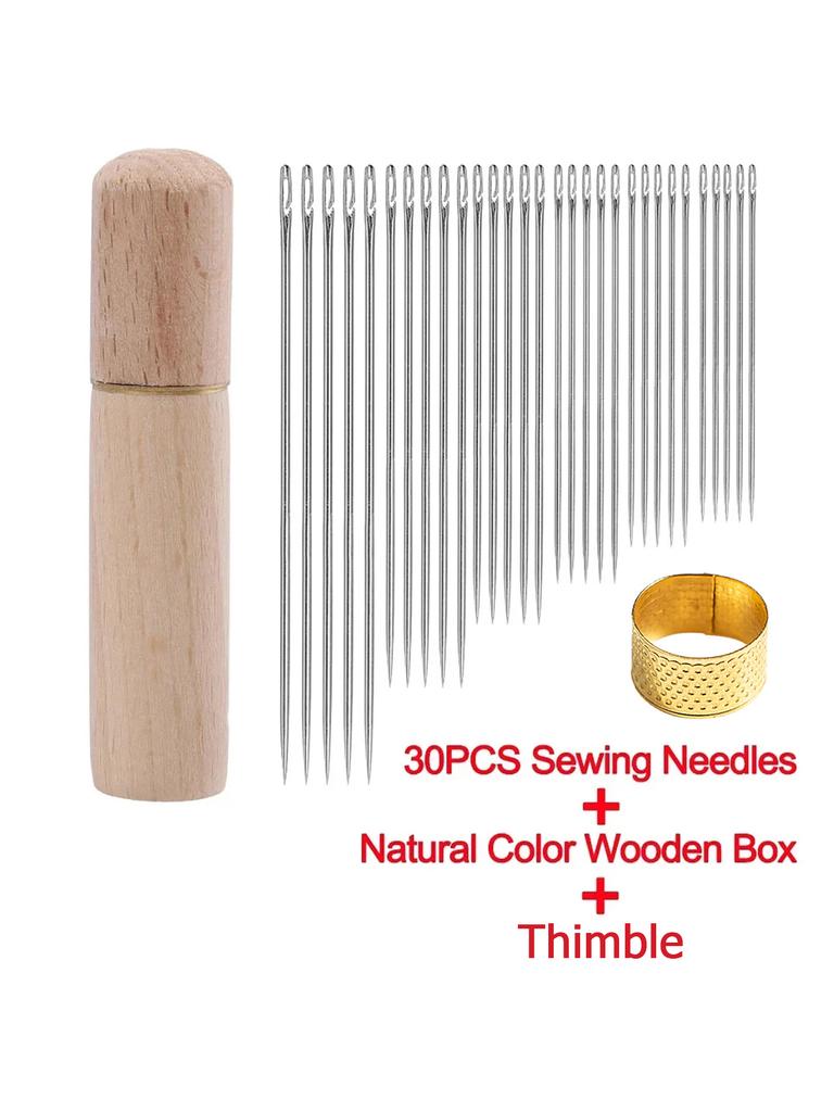 Side Hole Blind Sewing Needles Stainless Steel Elderly Needles Hand Sewing Stitching Pin DIY Home Self Threading Needle with Thi