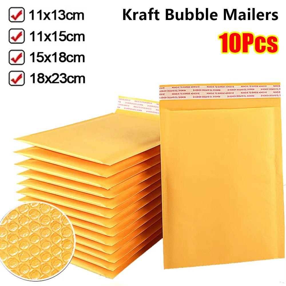 10Pcs Soft Shipping Bags Waterproof Kraft Foam Envelope Durable Bubble Mailers