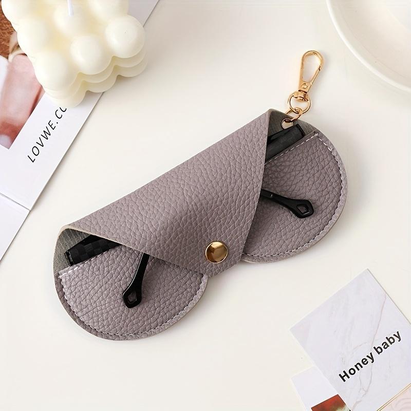 1pc Portable Synthetic Leather Litchi Pattern Glasses Case, and Eyeglasses Storage Pouch (Glasses Not Included)