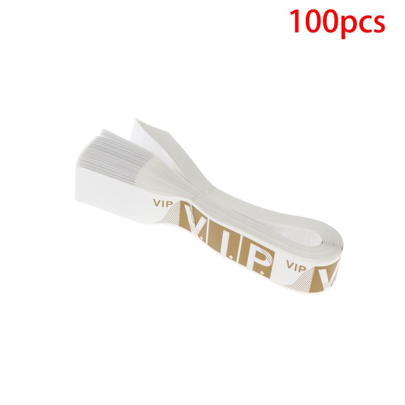100Pcs Party Paper Bracelet Synthetic Paper Plastic Wristbands Sticky Wristband Painting Pattern Logo Paper Party Wristbands
