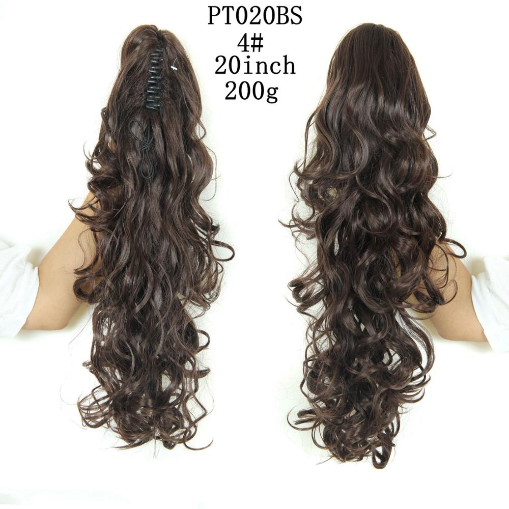 20Inch Synthetic Women Claw On Ponytail Clip In Hair Extensions Wavy Curly Style Pony Tail Hairpiece