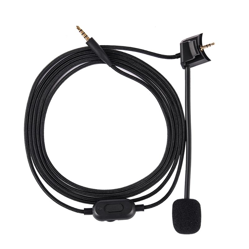 Detachable 3.5mm Gaming Headphone Cable with  Control 2M Long for  QC35II Gaming Headsets  Cord Cable