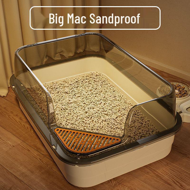 Jumbo Semi-Enclosed Anti-Tracking Cat Litter Box