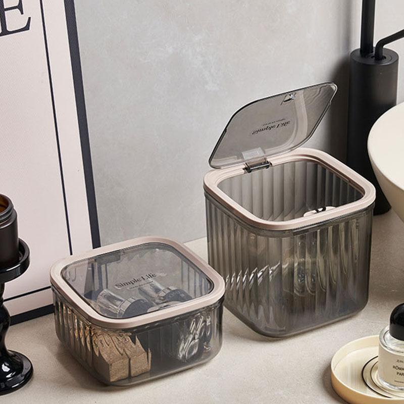 Mini Desktop Trash Can Transparent Countertop Waste Bin Household Bedroom Bedside Garbage Storage Bathroom Supplies