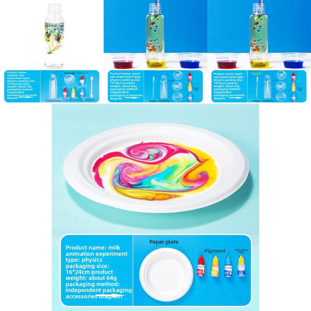 Childrens Diy Science Experiment Kit With Simulated Rainbow Rain And Volcanic Eruption For Educational Play