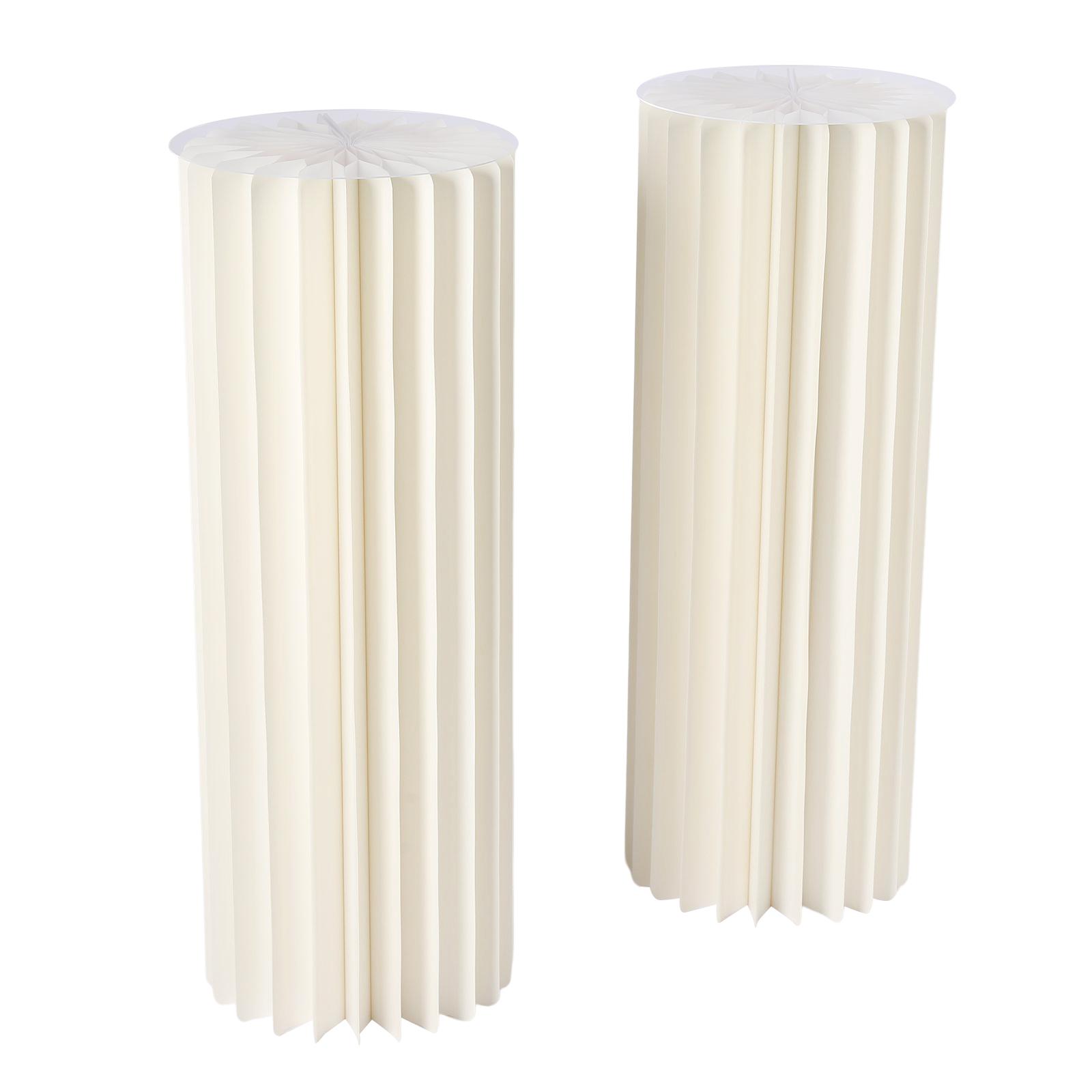 

Wedding Table Cardboard Flower Vases, Set of 2, Flower Stand for Party Table Decoration, Elegant Wedding Bulk білий