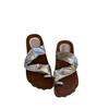[Lammleder] Damen Hausschuhe tragen ausländischen Stil neuer Sommer silberne Zehensteg Plateau Sandalen Designgefühl Nische