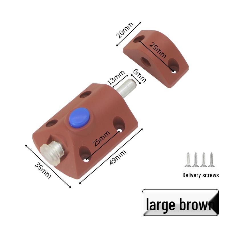 Plastic Spring Pin Door Bumper, Latch Bolt & Snap Lock Accessories for Cabinets and Windows.
