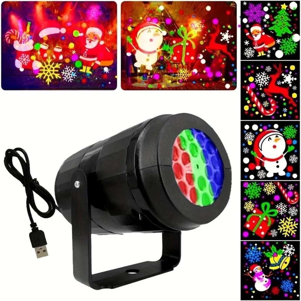16 Patterns Christmas Projector Lights Rotatable Christmas Decoration Outdoor/Indoor Led Projector for Holiday Party Xmas Decor