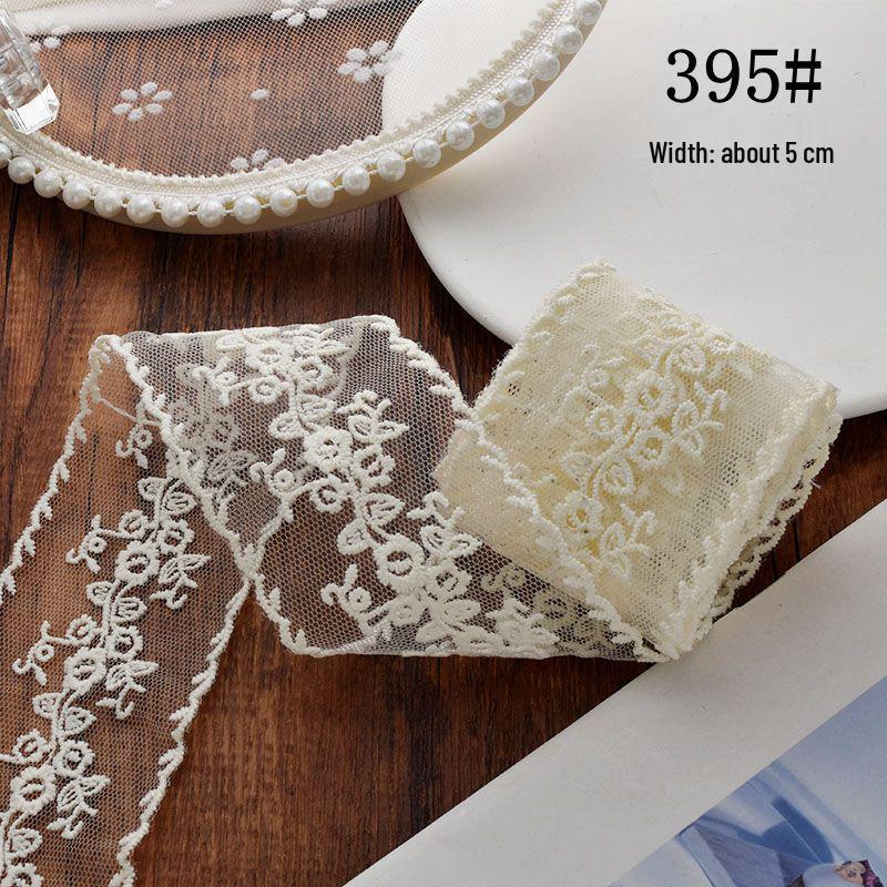 Handmade Mesh Embroidery Lace Flower Fabric Trim for Hair Accessories, Bows, Clips, and Headbands