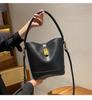 Ladies Genuine Leather Bucket Bag Retro Shoulder Crossbody Handbag Fashiable Luxurious Women's Bag
