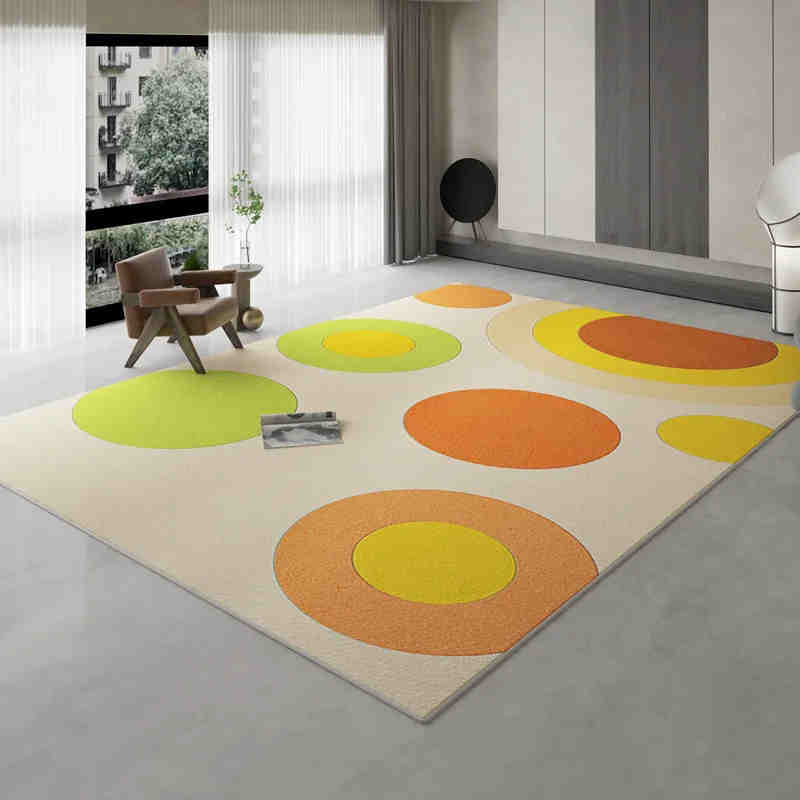 Modern Simple Rainbow Living Room Carpet Home Tea Table Bedroom Absorbent Non-slip Large Area Light Luxury Rug Floor Mat Decor