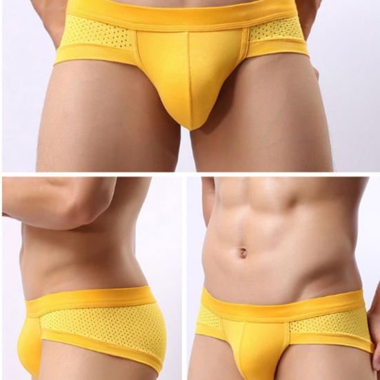 Fashion Men Mesh Breathable Modal Cotton Underwear Shorts Briefs Underpants
