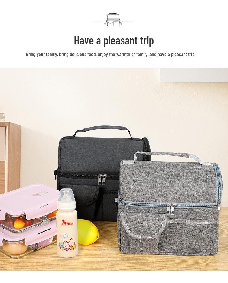 Large-Capacity Insulated Crossbody Lunch Bag for Picnics and Outdoors