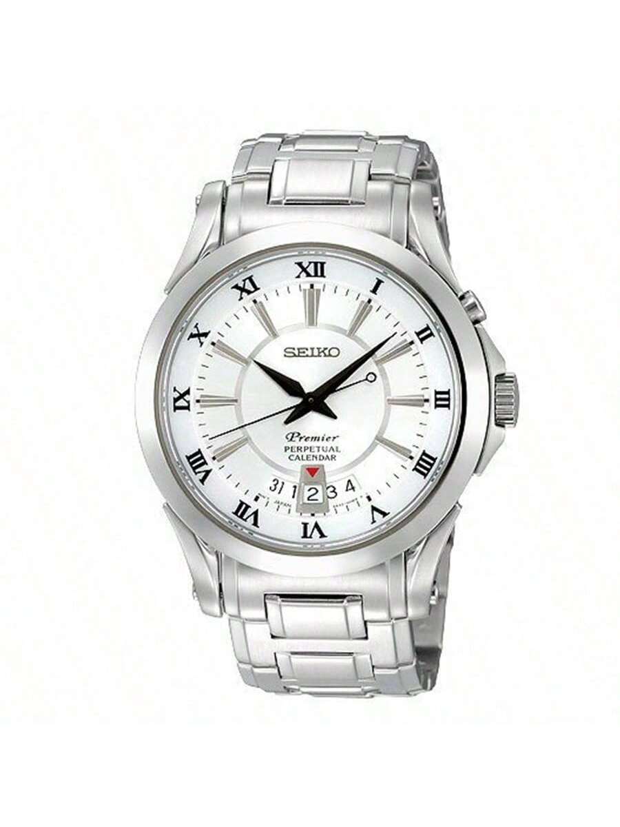 

Men s Perpetual Calendar Quartz Watch - White Dial, Stainless Steel Strap SNQ107J1 білий