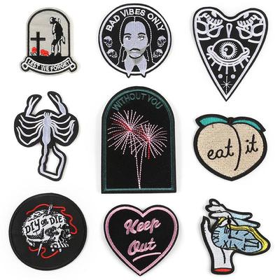 Round Embroidered Clothing Patch - Adhesive Badge Accessory