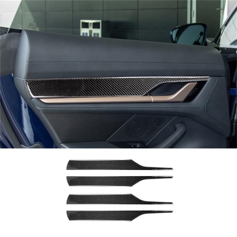 Black Car Interior Decoration Protection Carbon Fiber Sticker For Porsche Taycan 2019-2025 Auto Styling Accessories