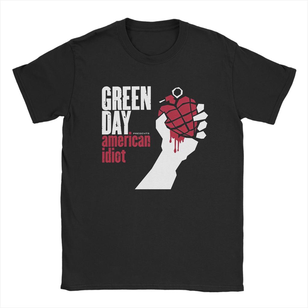 Funny Green Day American Idiot Tshirt Men's Round Neck Short Sleeve Clothes Cotton Summer TopsTops