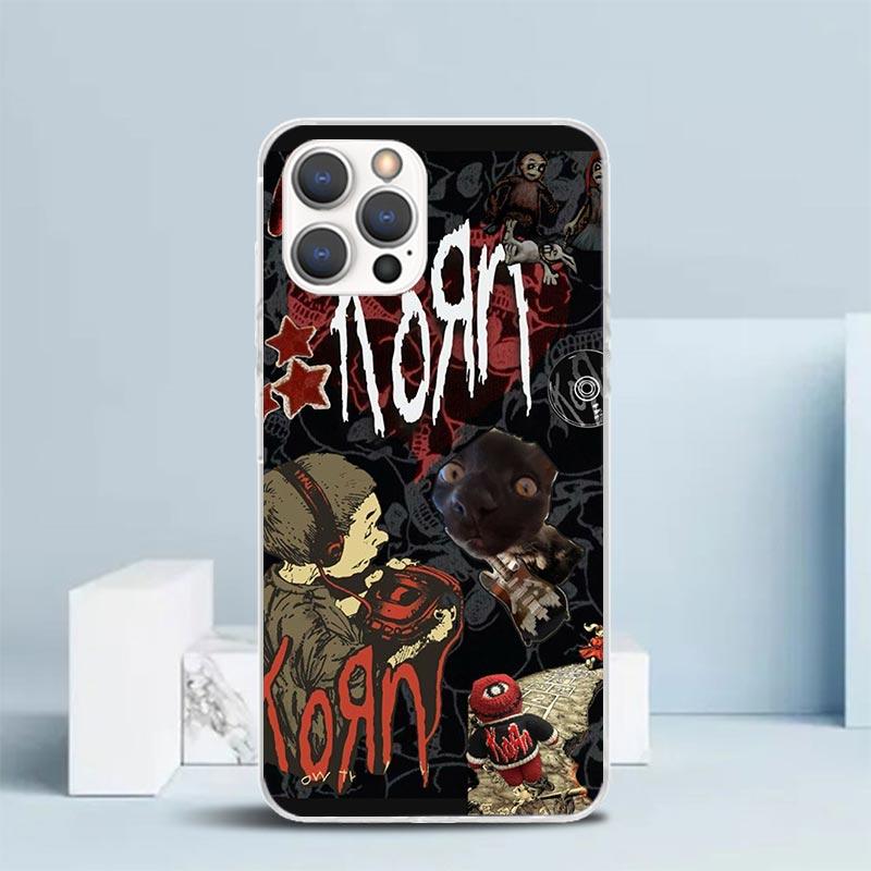 

K-Korn Rock Band Soft Cover for iPhone 16 17 Air 15 14 Pro Max 16E Phone Case 13 Mini 12 11 7 SE 8 Print Pattern Fit Cases 16 17 iPhone 15