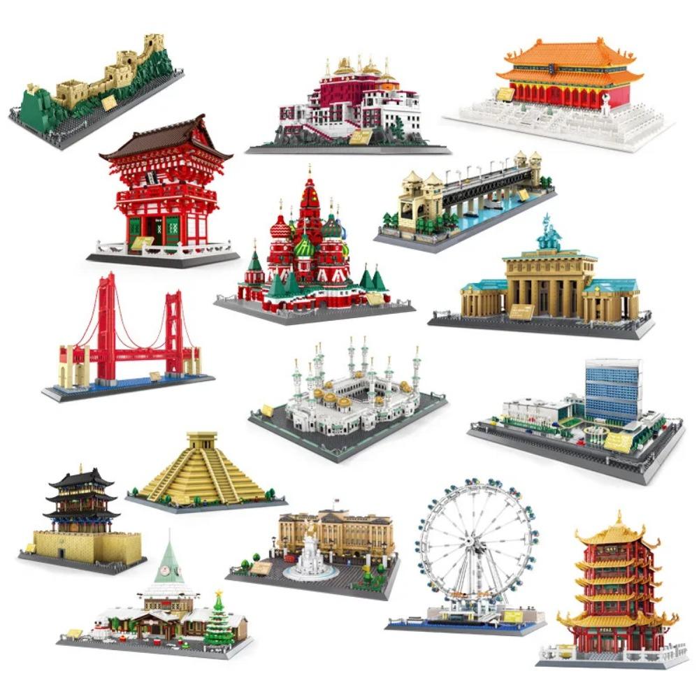 MOC World Famous Architecture Edifice Opera House Building Blocks Villa Savoye Bridge Tower Toy Children Birthday Christmas Gift