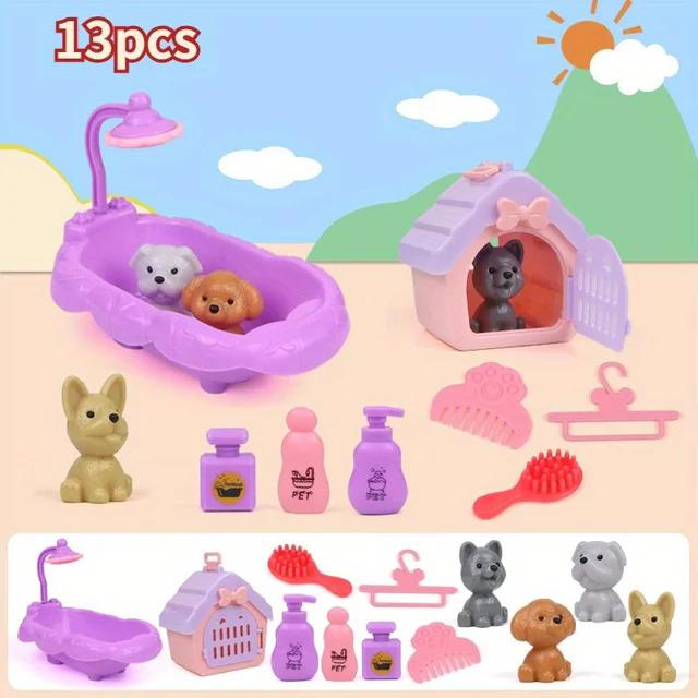 First-Class Cute Superior-Grade Dog Pet Top-Grade Basket Premium-Quality Family Play Sets Premium-Quality Dog High-Standard Doll Collection