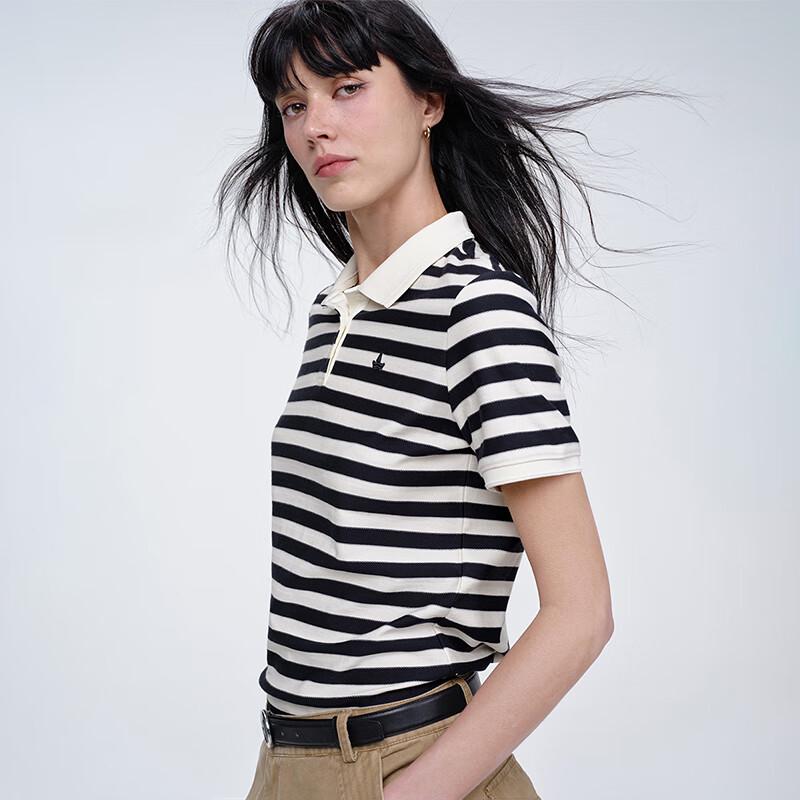 Navigare Women s Slim-Fit Striped Polo Shirt M