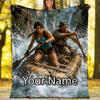Custom Name Tomb Raider Theme Printed Blanket - Perfect for Couch, Bed, Travel & Outdoor Use | Machine Washable, Cozy & Durable.