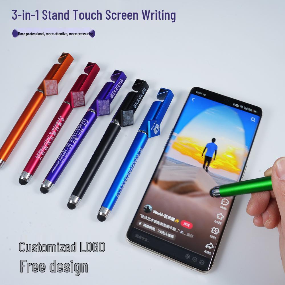 

Custom Logo Multi-Functional Pen: Phone Holder, QR Code, Capacitive Touch, Promotional Signature 0.5mm чорний