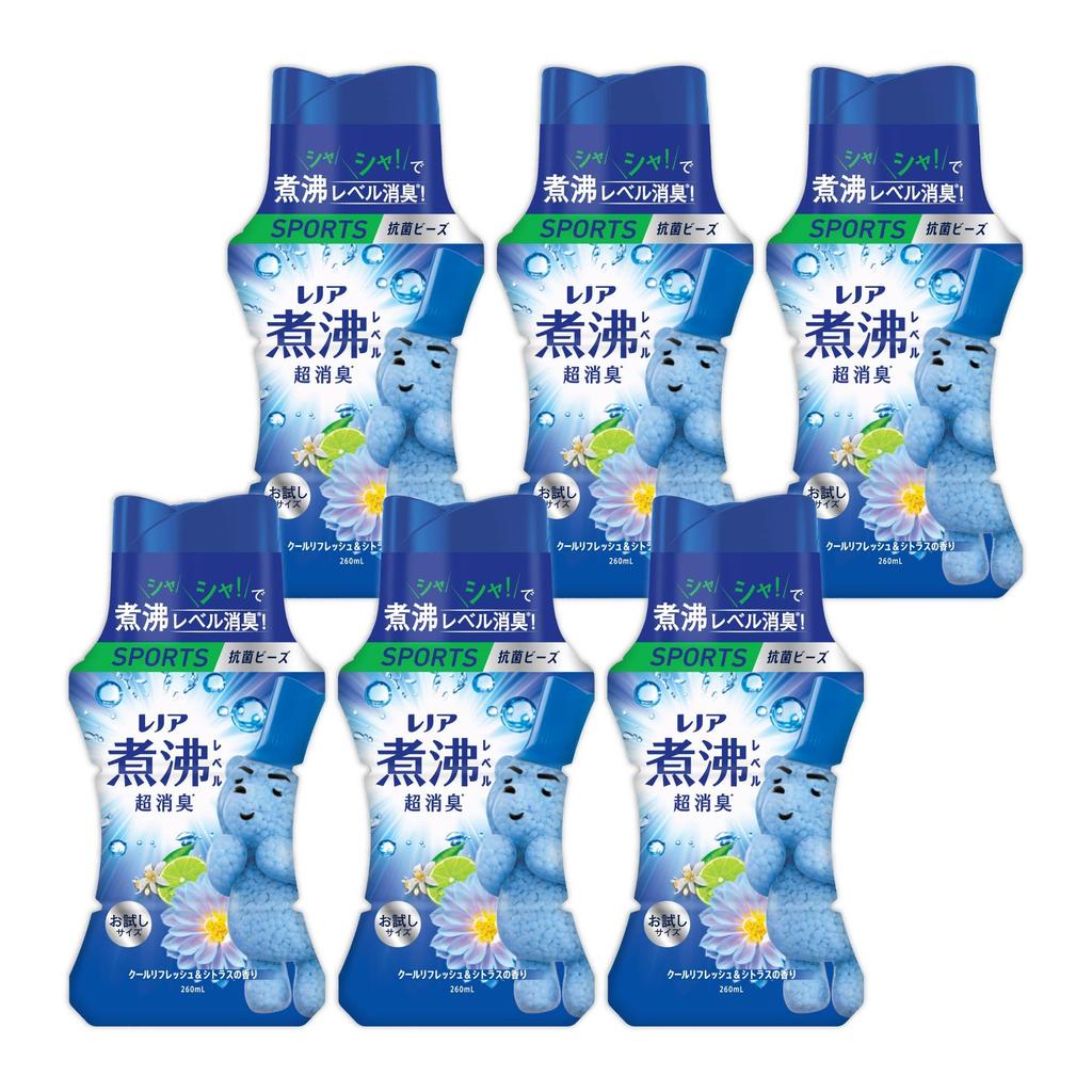 Lenor Boiling Level Super Antibacterial Cool Refresh Citrus Trial 260mL X 6 Deodorizing Beads, Sports, & Scent, Bottle, [Case]