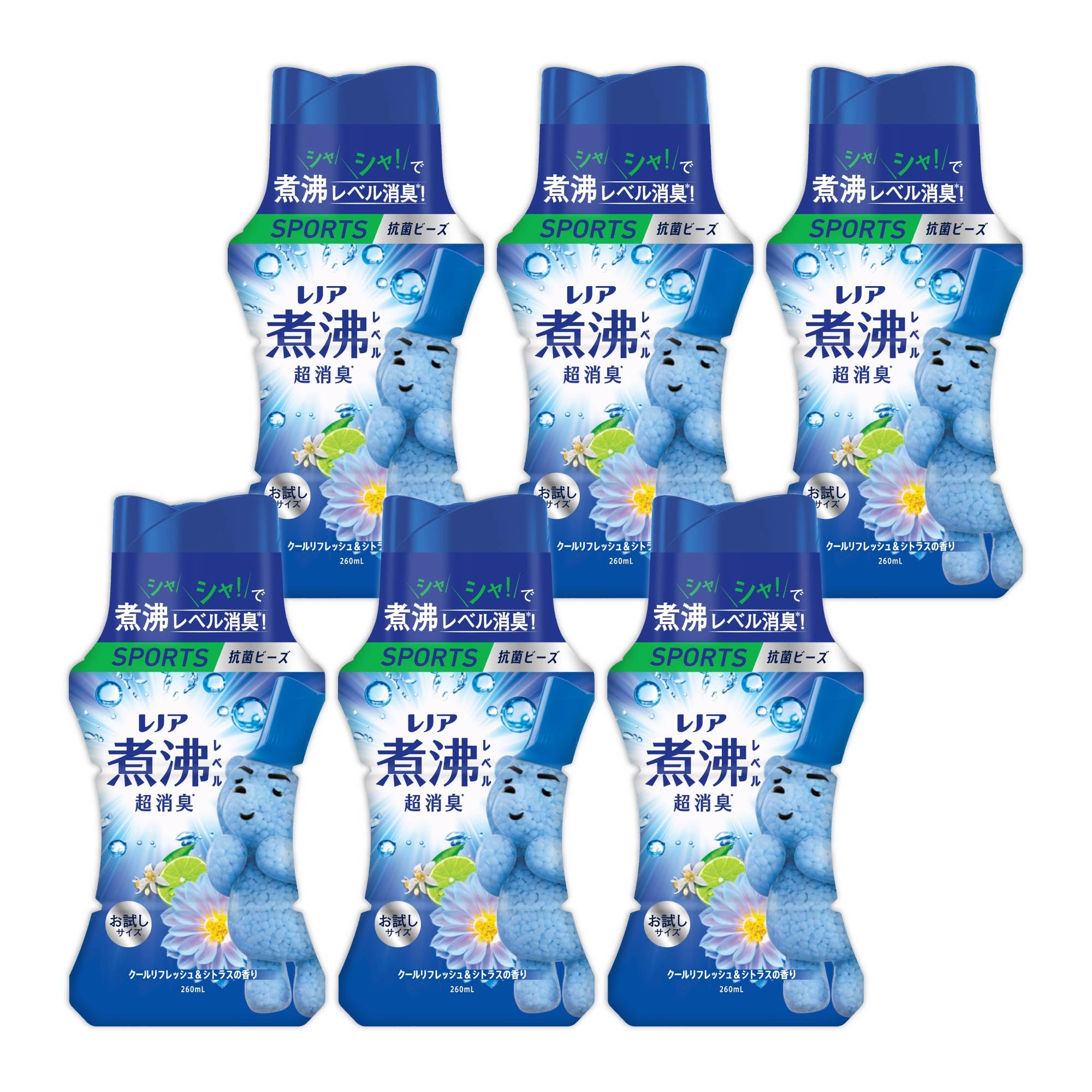 

Lenor Уровень кипячения Супер Антибактериальный Прохладная свежесть Цитрус Пробный 260мл x 6 Дезодорирующие гранулы, Спорт, и Аромат, Бутылка, [Упаковка]