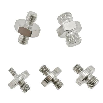 1/4" Male To 3/8" Male Threaded Adapter Double Male Screw Adapter Tripod Screw Adapter Double Head Stud Converter Metal Camera Accessories