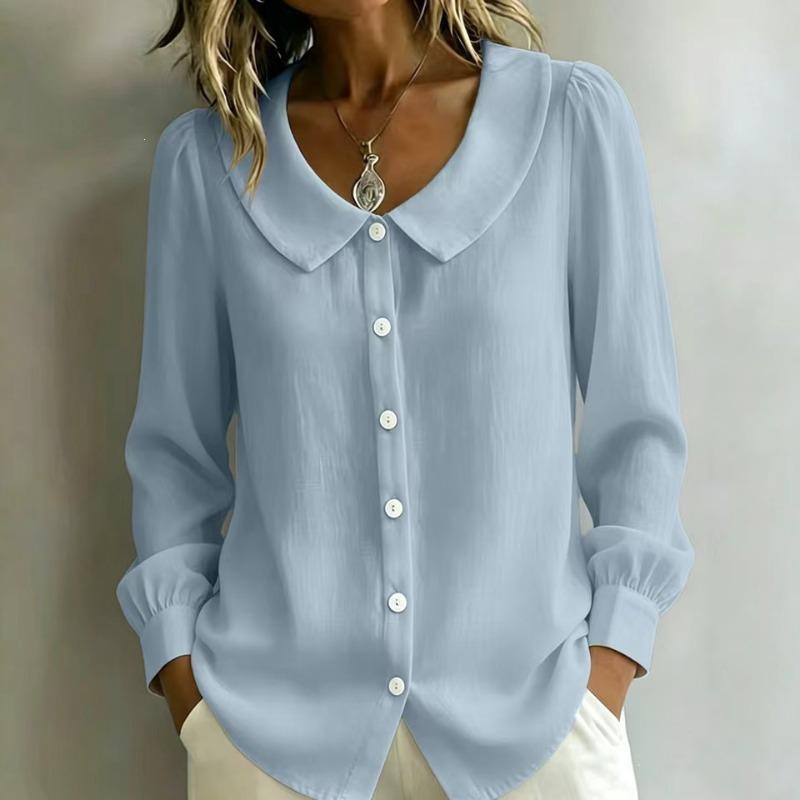 JPNTKY Women's  Long Sleeve Peter Pan Collar Fashion Casual Blouses & Shirts