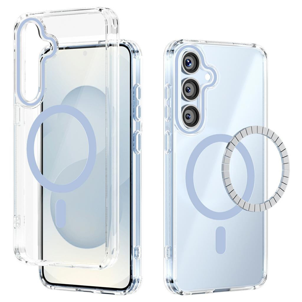 For Samsung Galaxy S25+ Case Compatible with MagSafe Anti Scratch Clear TPU PC Phone Back Cover