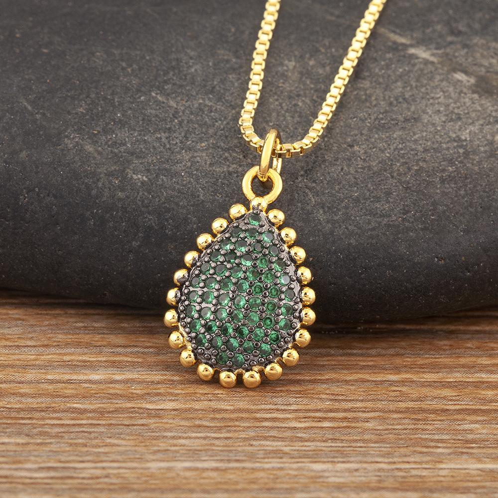 

Nidin Classic New Design Irregular Geometric Waterdrop Shape Zircon Pendant Necklace Female Clavicle Chain Jewelry Daily Gifts