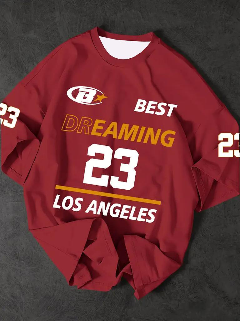 Men's Sports Jersey Los Angeles 23 Print Short Sleeve T-Shirt Summer Graphic Baseball Jerseys Plus Size Women's Sport T-Shirt